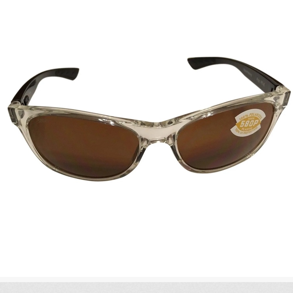 Costa Del Mar Prop Sunglasses  Black Pearl Clear Frame Polarized Amber 580P Lens